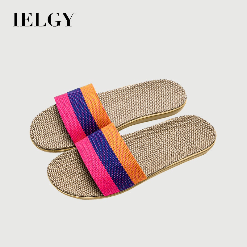 IELGY 2026 New Home Chinelos De Linho Antiderrapantes Com Absorção De Suor Estilo Japonês Para Casais