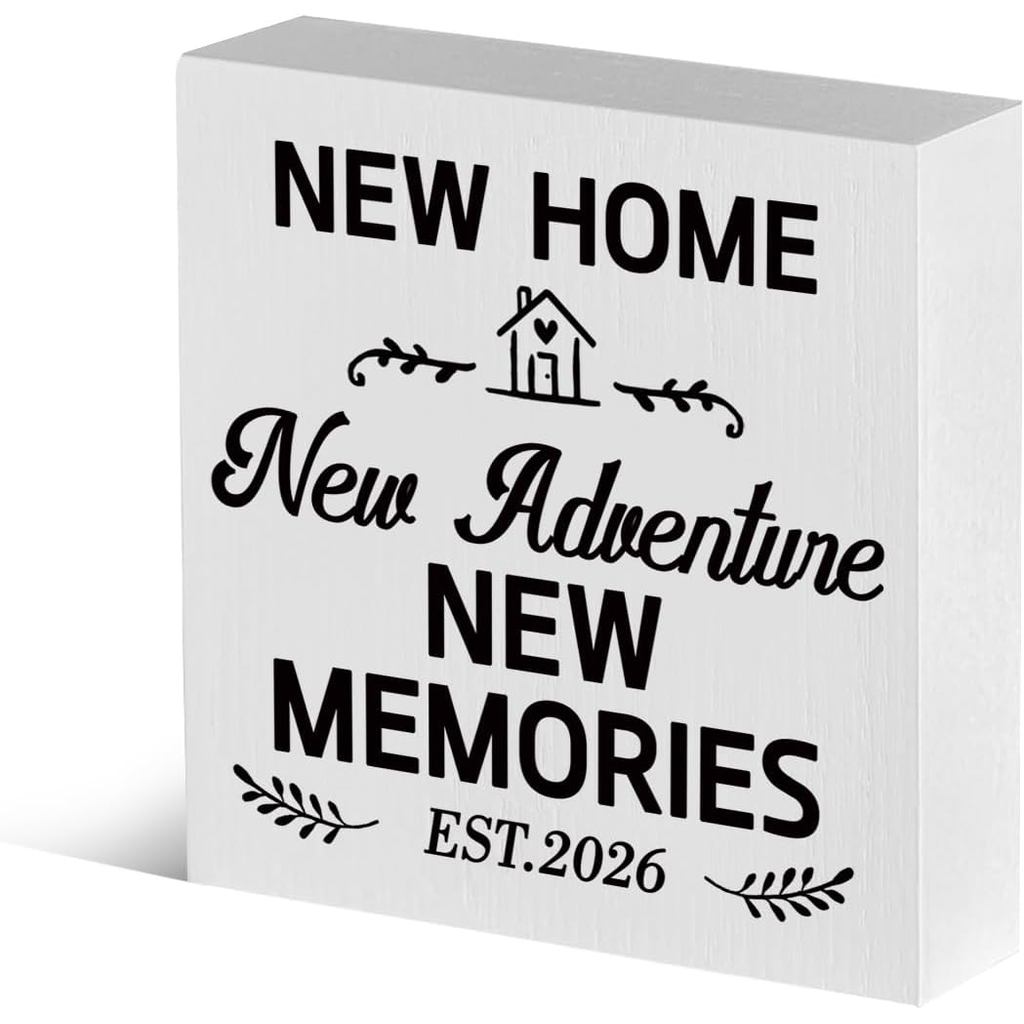 House Warming Gifts 2026 Wood Box Sign Closing Gifts for Home Buyers New House Essentials Moving Away Gift for Friends N