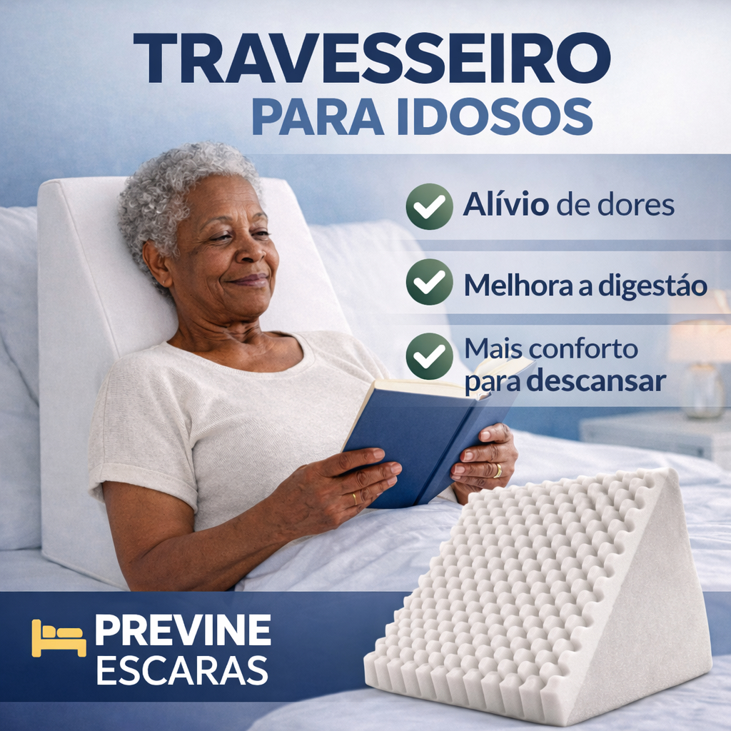 Travesseiro Capa Anti Escara Idoso Ondulado Leitura Massagem Costas Almofada Descanso