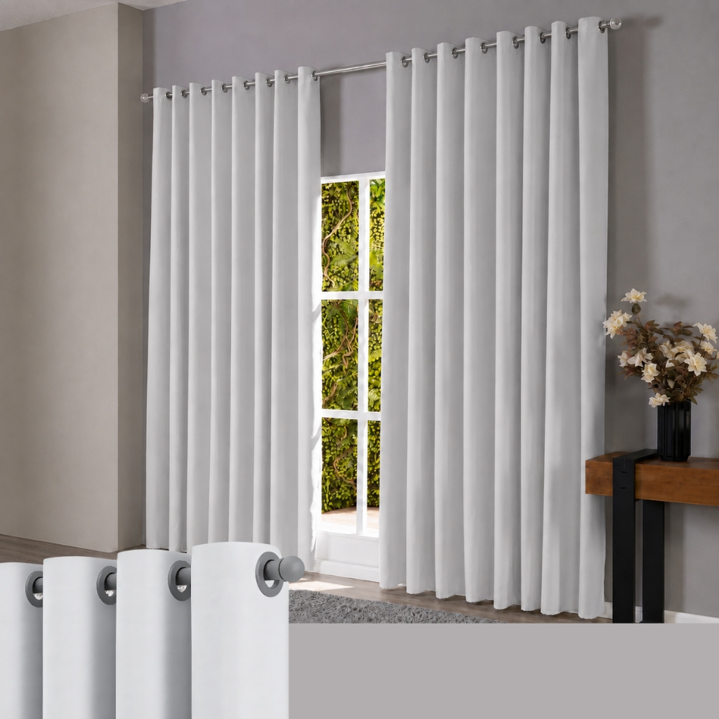 Cortina de Tecido Blackout Liso Sala Quarto Janela Porta Varão Blecaute Grande 2m 3m 4m 5m 6 Metros