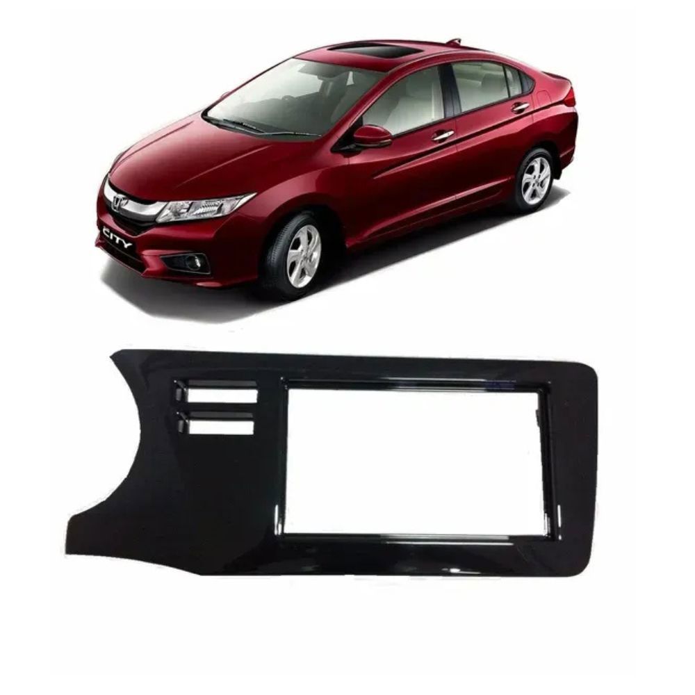 Moldura Painel 2din Honda City 2015 A 2018 Black Piano