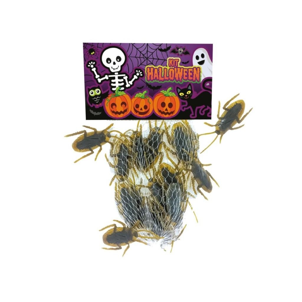Kit 12 Baratinhas De Borracha Halloween Brinquedo Infantil Criança Menino Menina Decoração Fantasia