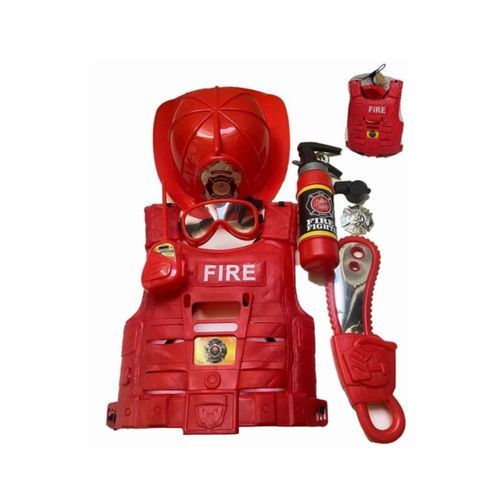 Kit Brinquedo Bombeiro Colete Acessórios Fantasia Infantil Segurança Menino Divertido Criativo
