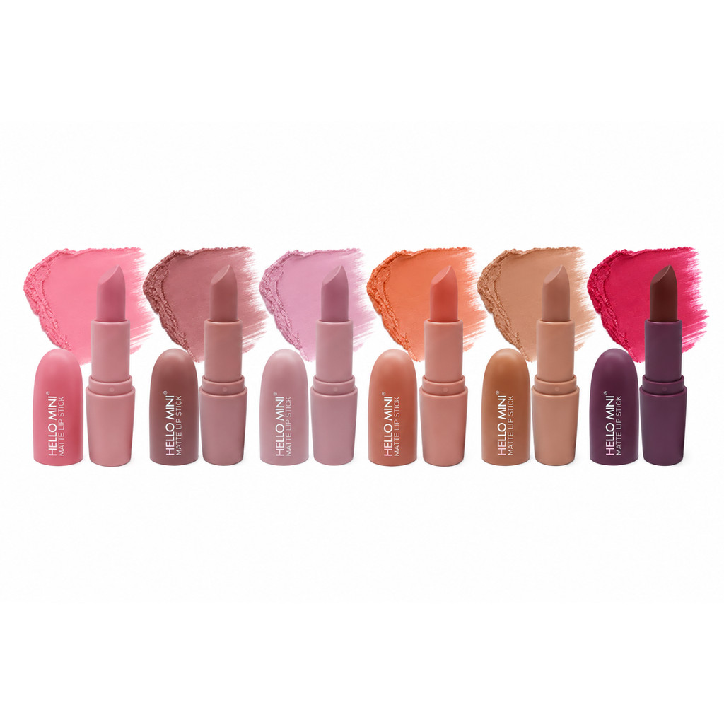 Kit 6 Batom Bastão Lip Stick Matte Hello Mini