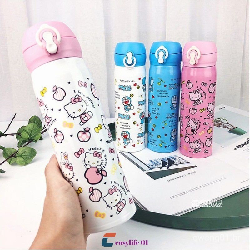 350/500ml Sanrio Hello Kitty Insulated Water Bottle New Kid Thermos Pink Cartoon Stainless Steel Thermal Bottle