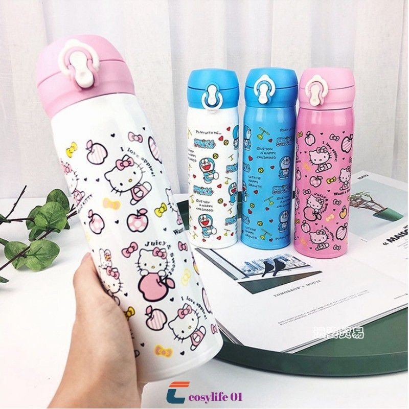 350/500ml Sanrio Hello Kitty Insulated Water Bottle New Kid Thermos Pink Cartoon Stainless Steel Thermal Bottle