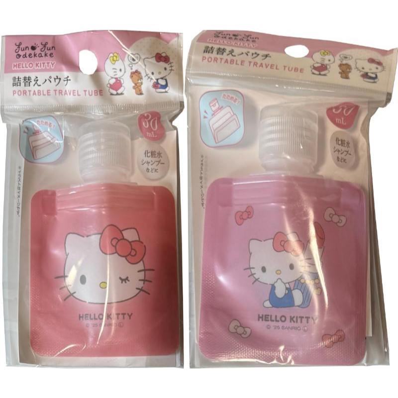 【Direct from Japan】Sanrio Hello Kitty Travel Portable JourNey Tube Case Refill Container 7×10×2.4cm, 30ml (1.0oz) (Red, Pink)