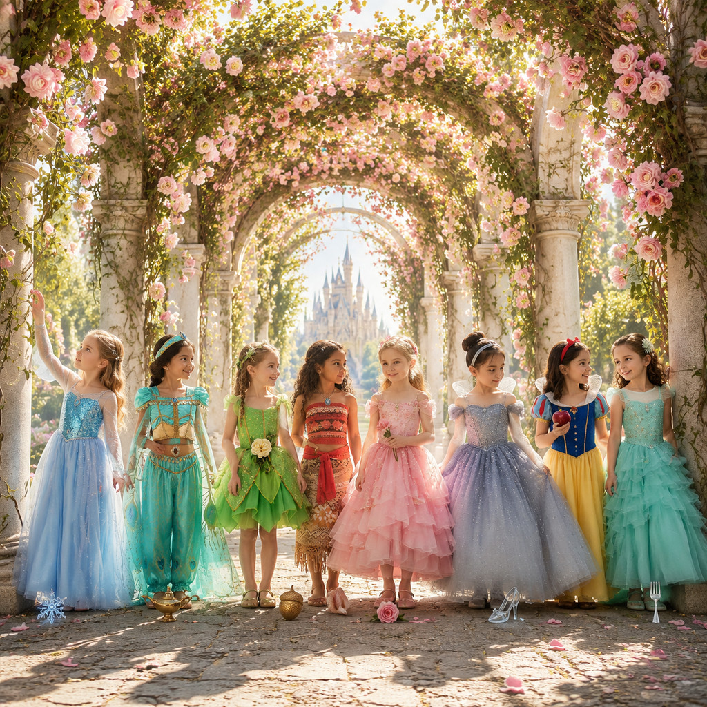 Halloween Meninas Princesa Traje Vestido Crianças Carnaval Cosplay Branca De Neve Elsa Anna Aurora Moana Rapunzel Belle