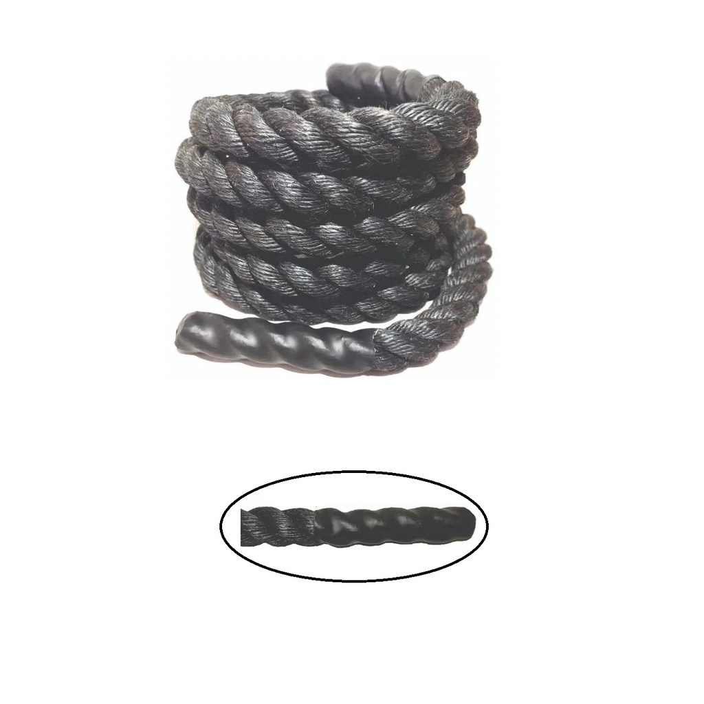 Corda Naval Crossfit Training Sisal Preto 50mm X 8 Metros