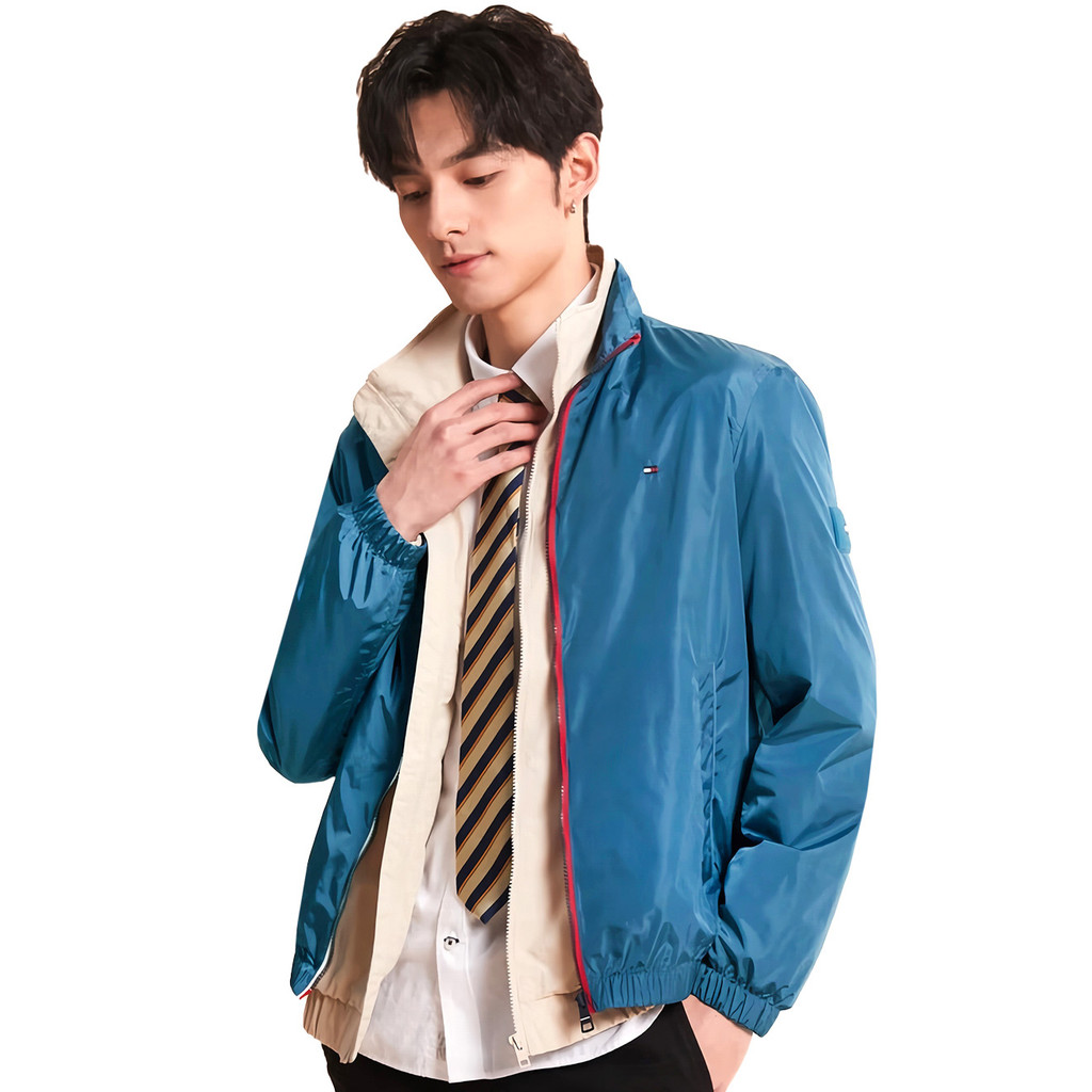 Jaqueta Tommy Hilfiger Masculina Windbreaker Flex Blouson Azul Claro