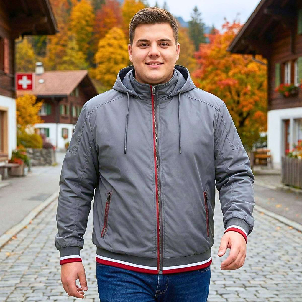 Jaqueta Windbreaker Masculina Plus Size Corta-Vento Capuz