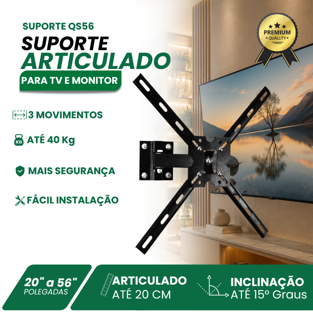 Suporte Articulado com 3 movimentos para Smart TV LED 43