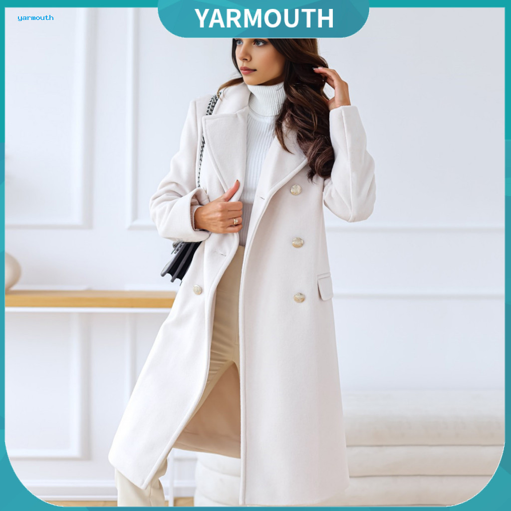 Dating Winter Coat Women Women’s Overcoat Double-breasted Loose Fit Thermal with Turn-down Collar and Pockets Long Sle