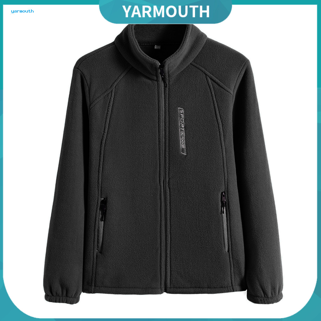 Women Coat Loose-fitting Jacket Spring Winter Women’s Polar Fleece with Stand Collar Zipper Closure Long Sleeve Solid