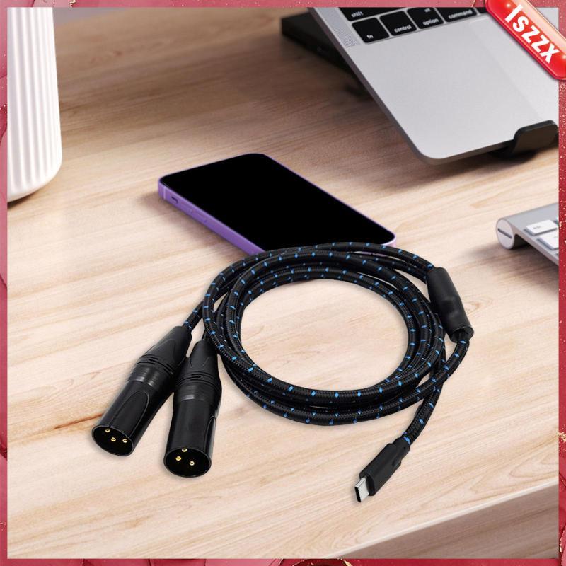 [Lszzx] Cabo USB C Para XLR Type 2 De Fuga De 3 Pinos Amplificador De Potência Smartphones Ou Laptops