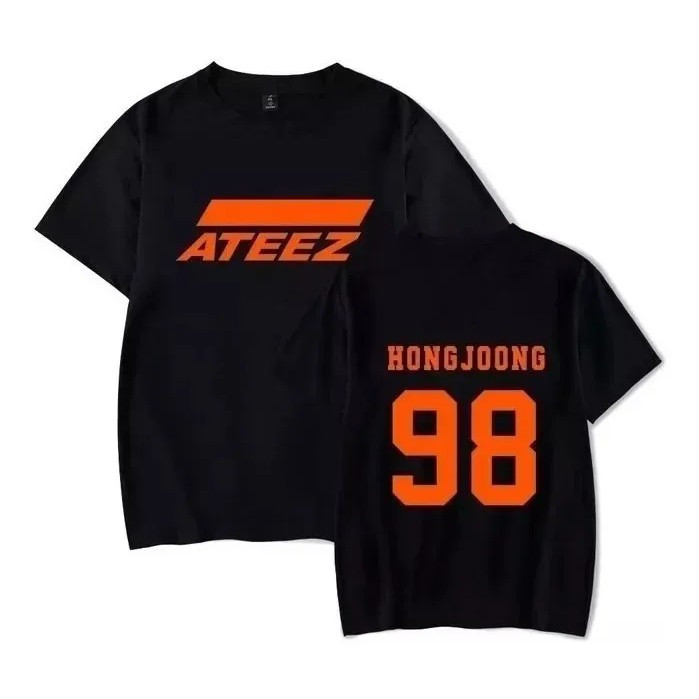 [Camiseta Premium em Algodão Puro]TT Camisa Camiseta Kpop Ateez Hongjoong 98 Pronta Entrega.