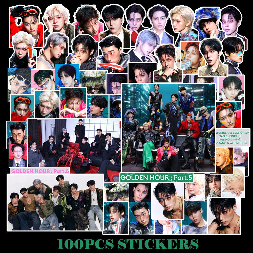94-100 Unidades ATEEZ GOLDEN HOUR : Parte . 3 Adesivos Fotográficos De Aniversário Livro De Fotos De Verão Hongjoong Seo