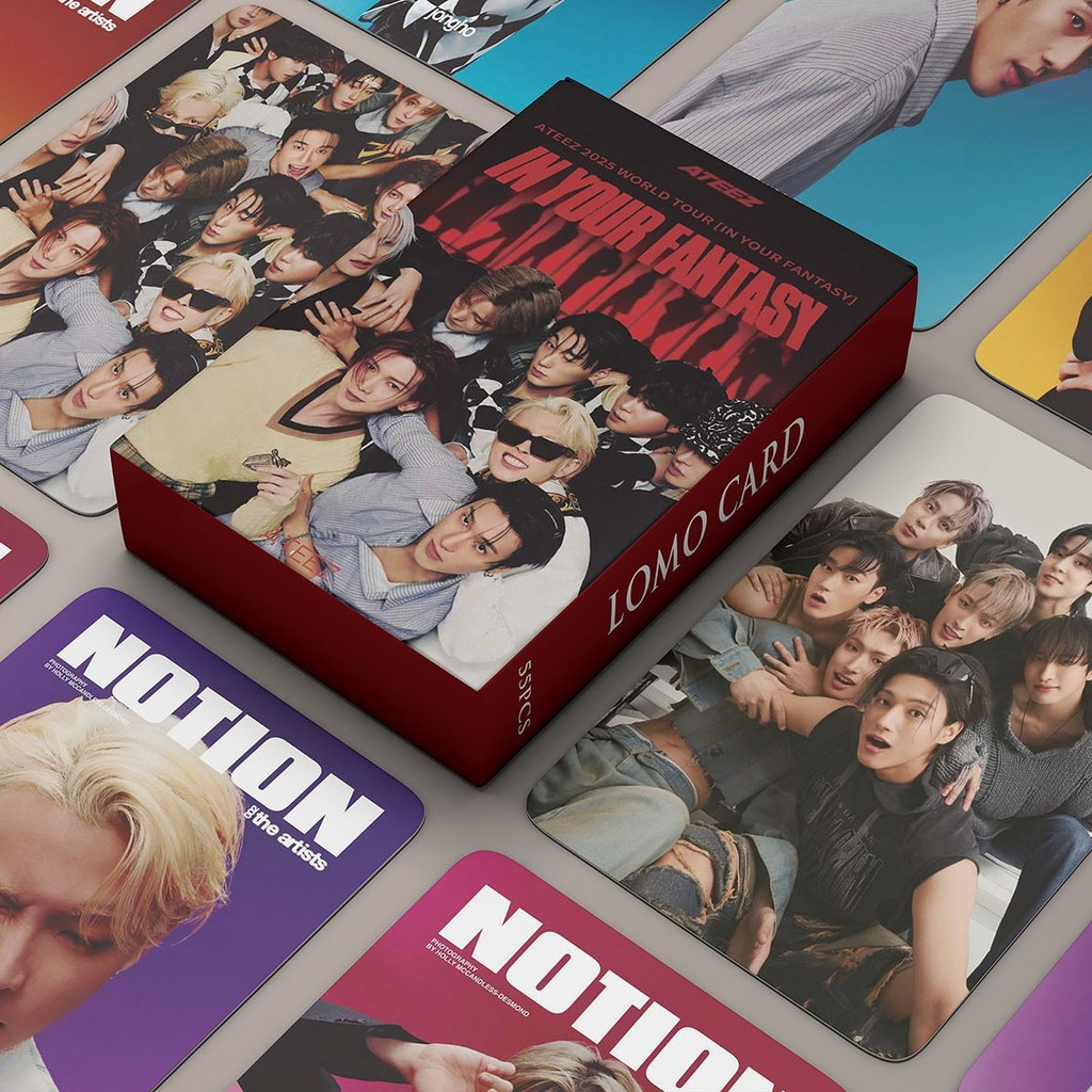 55 Peças ATEEZ Ice On My Teeth Lomo Cards 2025 Saudações Da Temporada Aniversário Golden Hour Photocards Hongjoong Seong