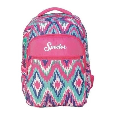 Mochila Juvenil Escolar Costas Estampada Rosa Spector Tam G