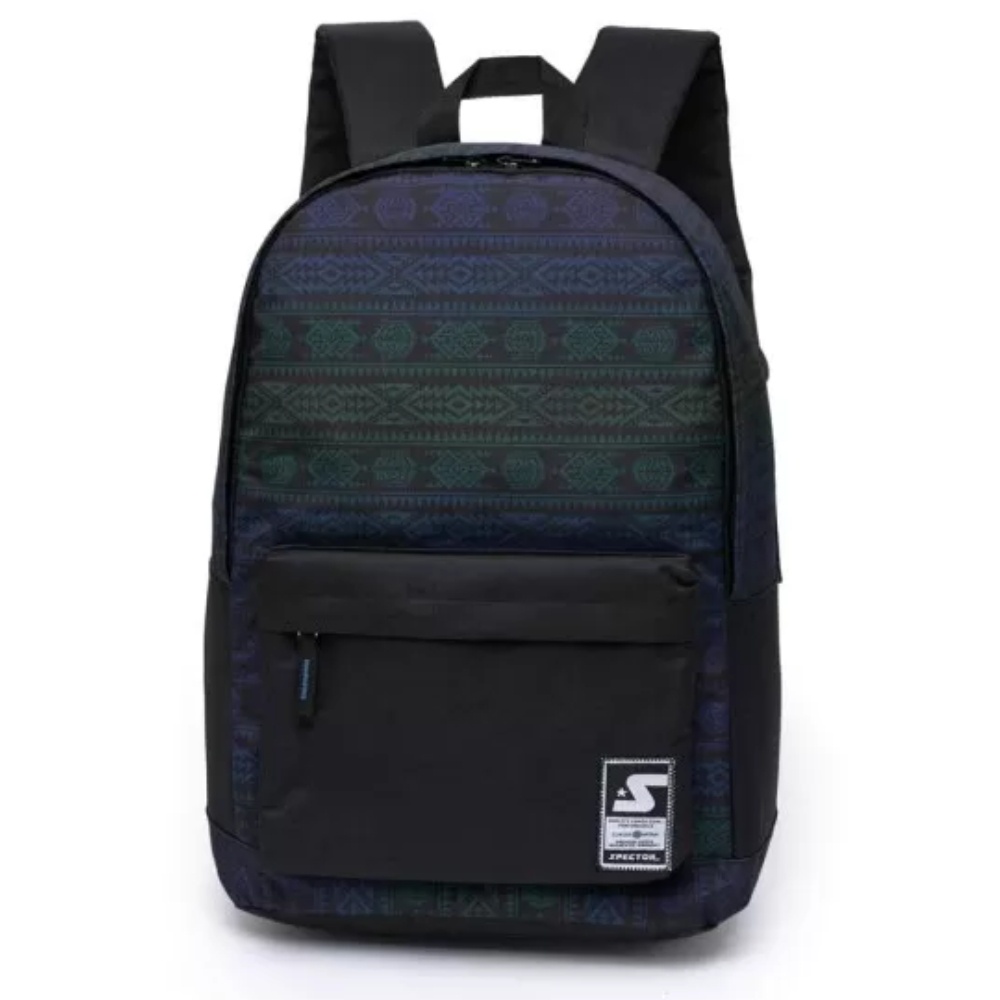 Mochila De Costas Juvenil Tribal Verde e Azul - Spector