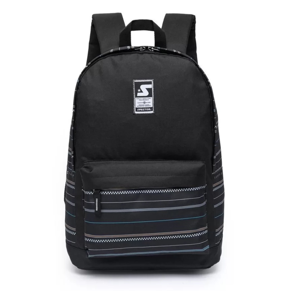 Mochila De Costas Preta Oard Listras - Spector