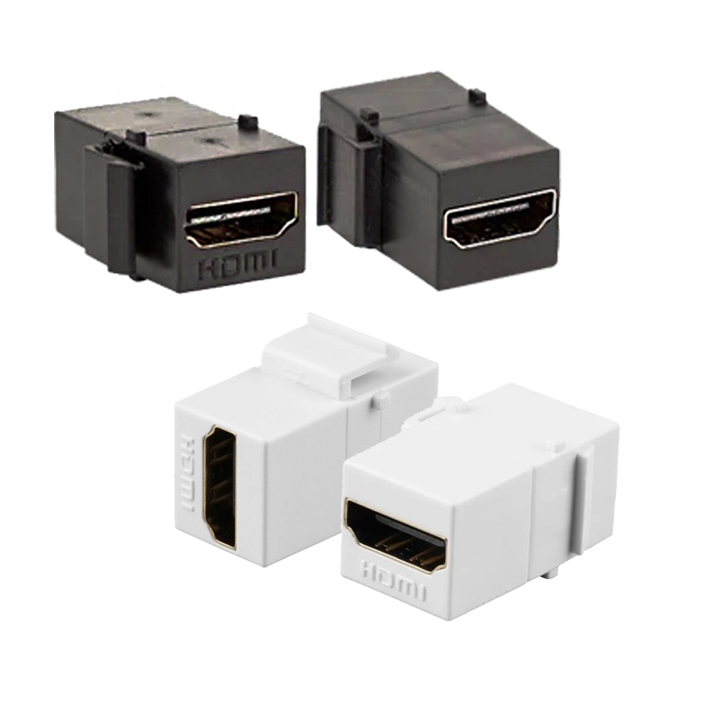 Tomada Keystone Emenda HDMI 1.4 e 2.0 - Full HD e 4K UHD - Branco ou Preto para Caixa de embutir T4