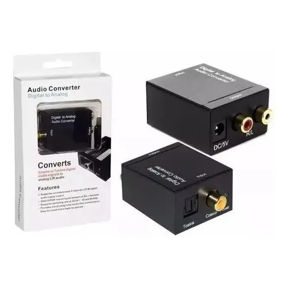 Conversor Audio Optico Digital Fibra/coaxial P/rca Analogico