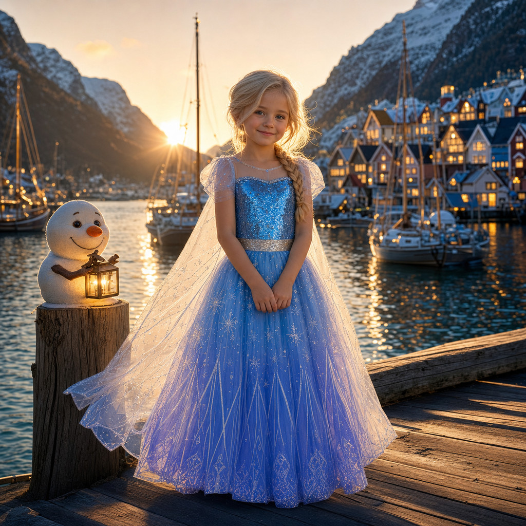 Meninas Elsa Neve Rainha Vestido De Princesa Lantejoulas Malha Cosplay Traje Crianças Carnaval Festa Aniversário Luxuoso