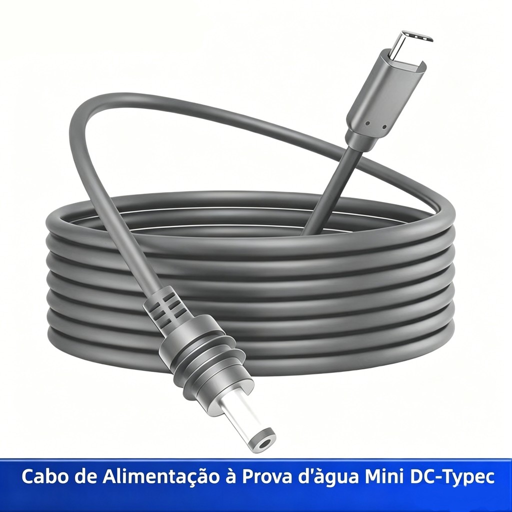 Cabo Para Starlink Mini Usb-c Para DC 3 Metros 100W À Prova Dágua Alimentação Energia Power Bank