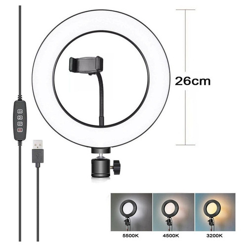 Ring Ligth Led Com Tripé - 26cm