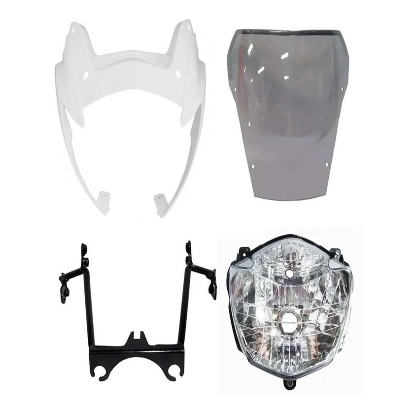 Carenagem Aranha Bolha Bloco Optico Do Farol Xt 660 Branca Anos 2005 2006 2007 2008 2009 2010 2011 2012 2013 2014 2015 Branco