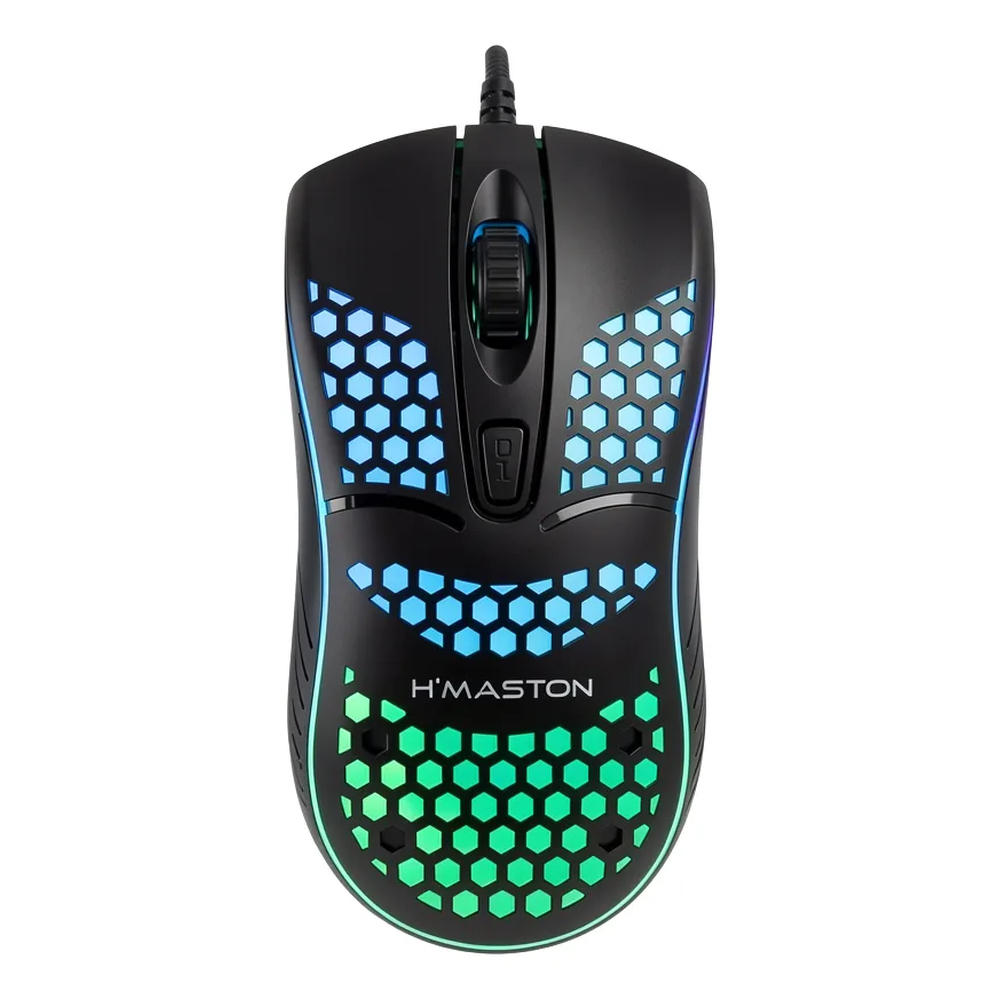 Mouse Gamer Com Fio USB Iluminado RGB H'Maston MS12 Para PC e Notebook