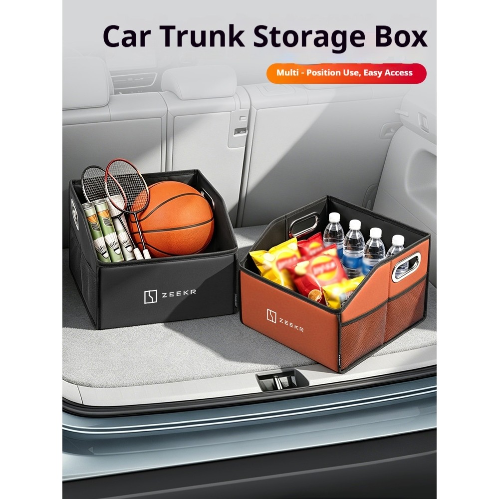 Caixa De Armazenamento De Couro Para Porta-Malas De Carro , Bolsa Traseira ZEEKR 001 007 009 001FR 007GT X MIX 7X 9X
