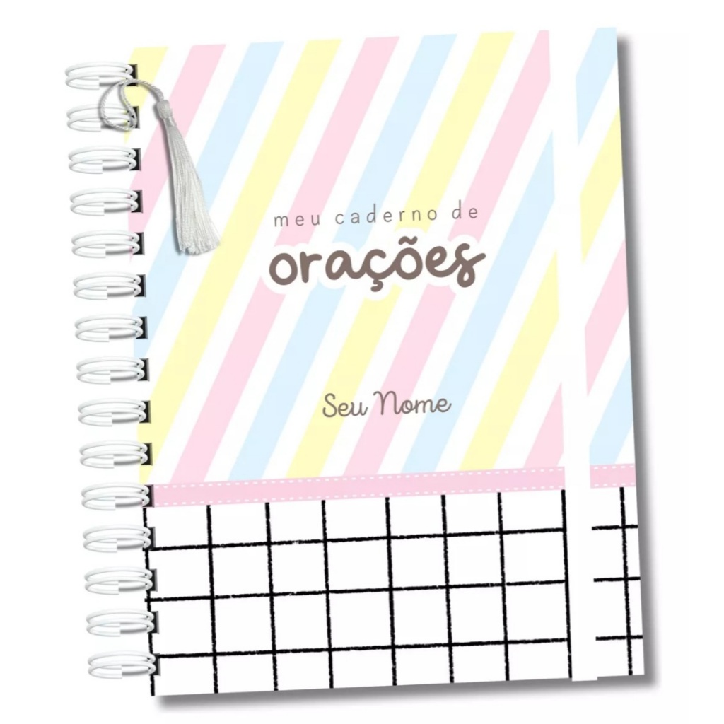 Caderno de Oração Diário dom Deus Mensagens Espirituais Personalizado com nome na Capa  Presentes