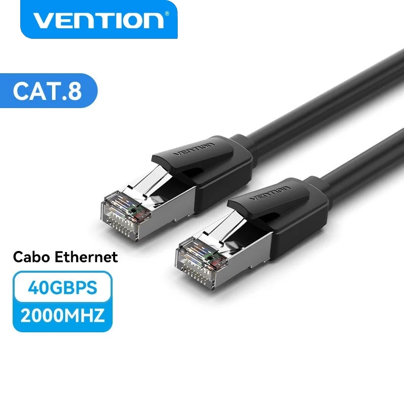 VENTION Cat8 Ethernet cable SFTP jogo 40Gbps 2000MHz rede RJ45 ultra alta velocidade conector Lan para roteiro módem