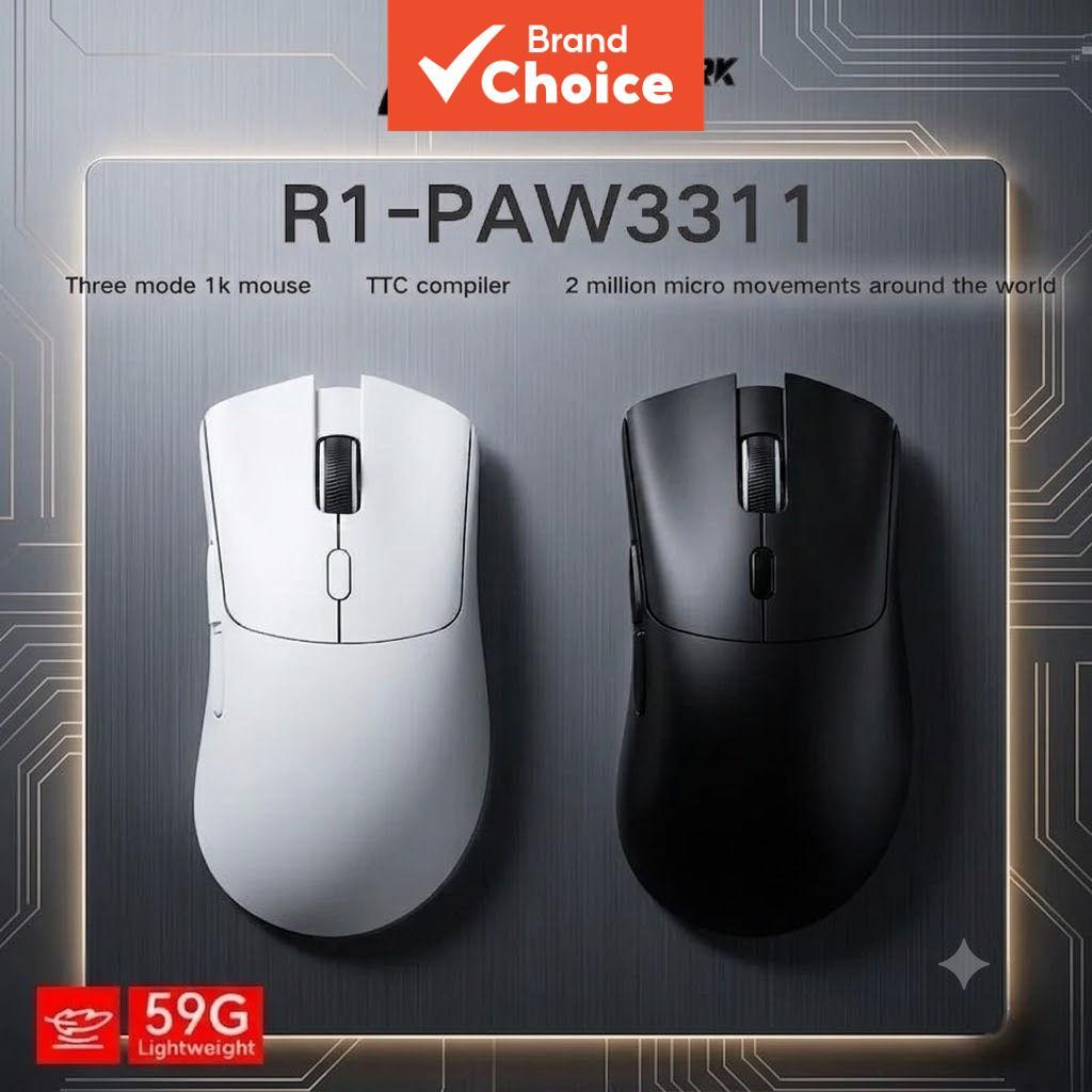 Mouse Para Jogos Com Fio Attack Shark R1 Bluetooth 2.4G 18000 DPI 59g Leve Mac Laptop PC