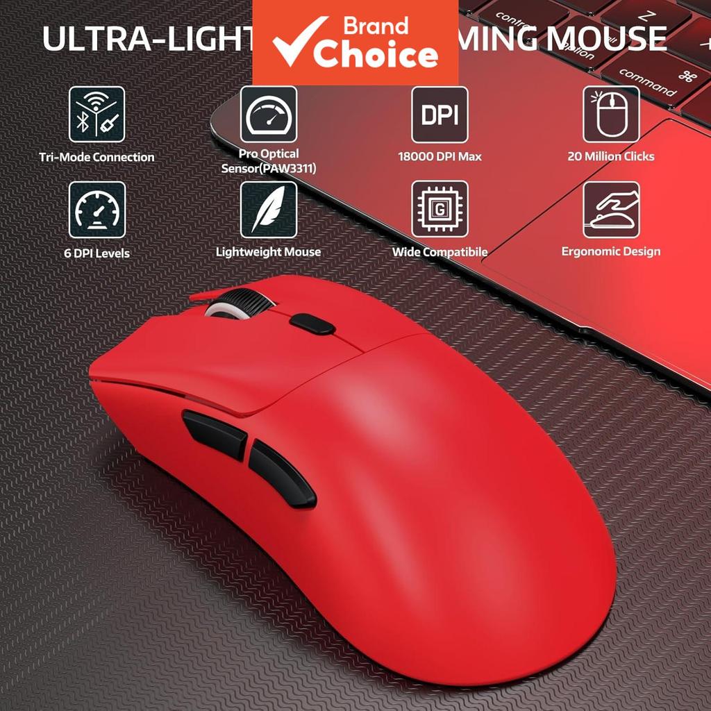 Mouse Gamer Sem Fio ATTACK SHAR R1, 18000 DPI, taxa de retorno 1000 Hz, para notebook e PC