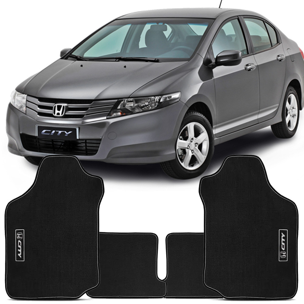 Tapete Honda City 2009 a 2014 Requinte PVCH01.004 PVC Preto 4 Peças