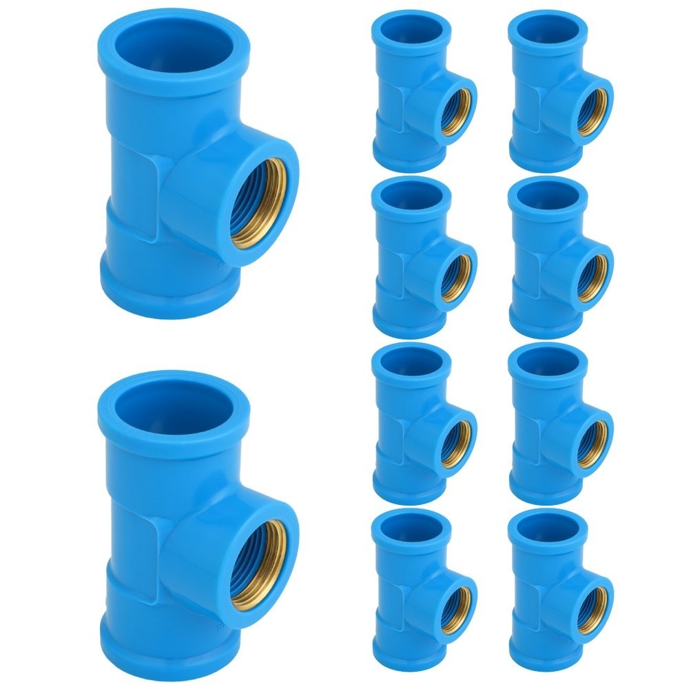 Tee Azul Bucha Latão 32mm x 3/4