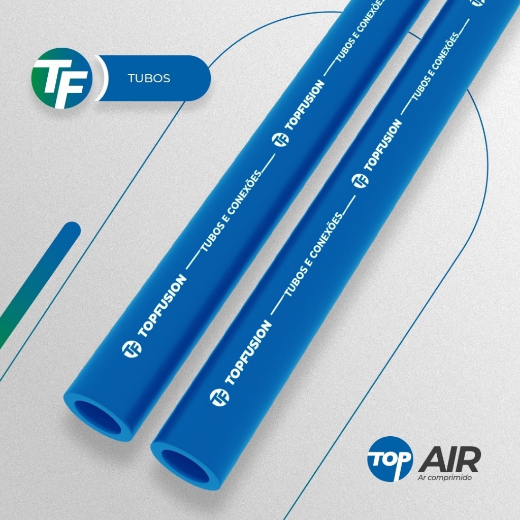 KIT 5 Tubo PPR Azul 32mm x 1mt Topfusion - Tubo para Ar Comprimido