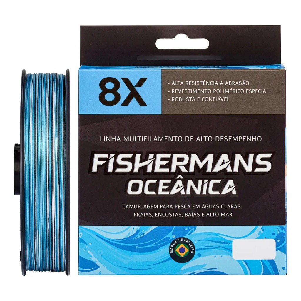 Linha Multifilamento Oceânica 8X 300m 0,32mm Azul Fishermans