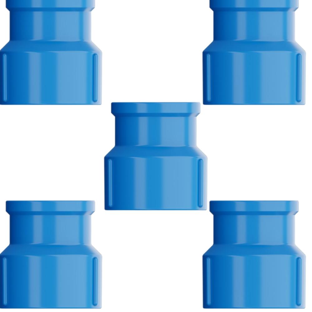 Kit 5 Luva Soldável Bucha De Latão Roscável PVC Azul Para Canos Águas Fria De 1” Polegada 32mm Tigre