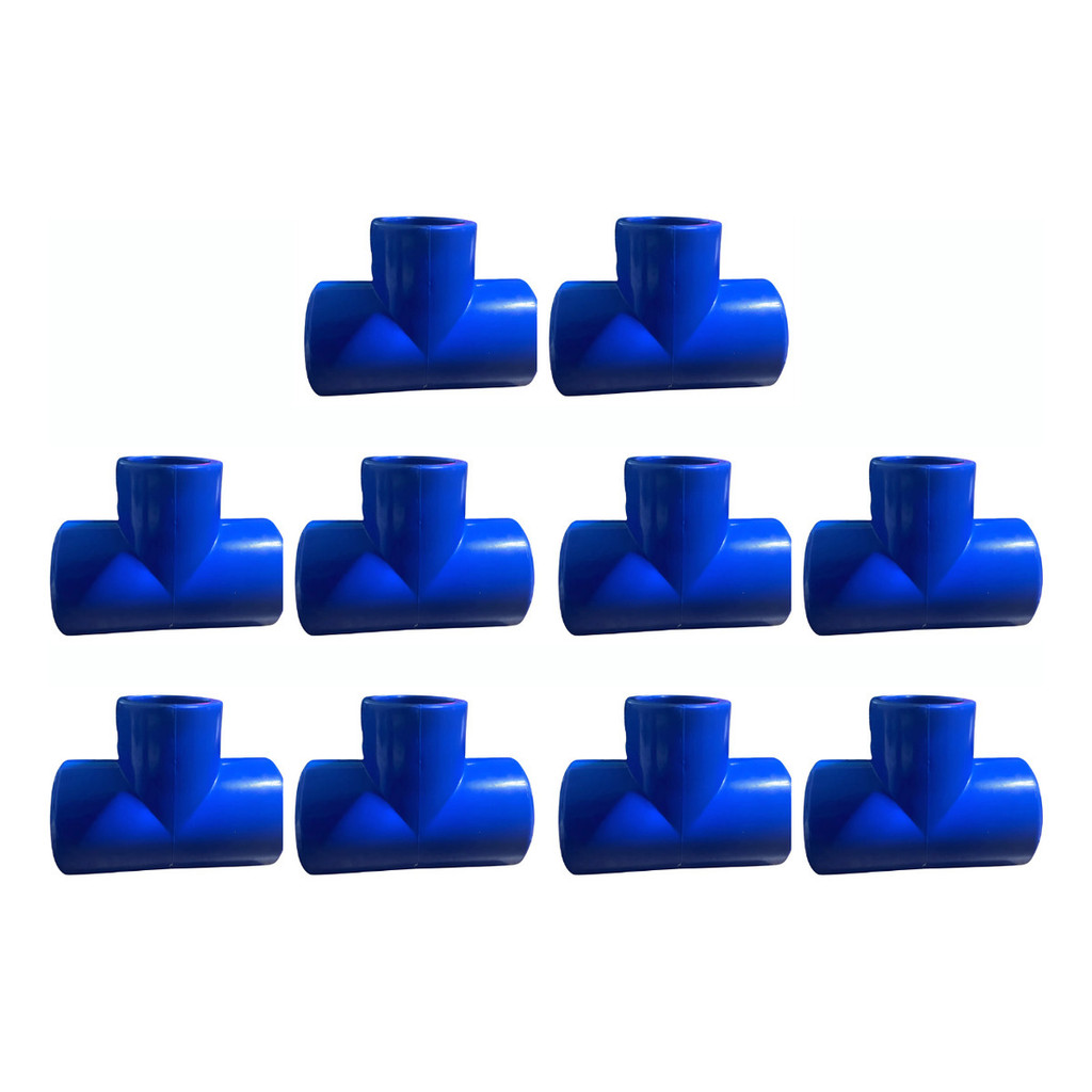 Kit 12 Te Soldável 32mm X Rosca Femea 1 Cano Azul