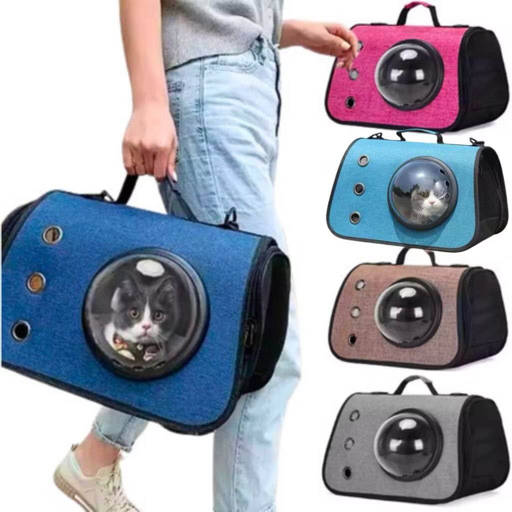 Bolsa de Transporte Animal Gato Cachorro Pet com Visor de Esfera 2 em 1 Gato Cachorro