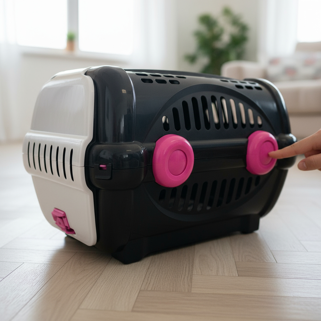Caixa Transporte Luxo Furacão Pet Luxo N1 Preto/Rosa Cachorro Gato Filhote Cães Pequeno Portátil