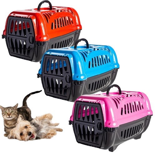 Caixa de Transporte Gato Cachorro Nº1 Várias Cores Reforçada Para Transporte Até 6Kg Jel Plast
