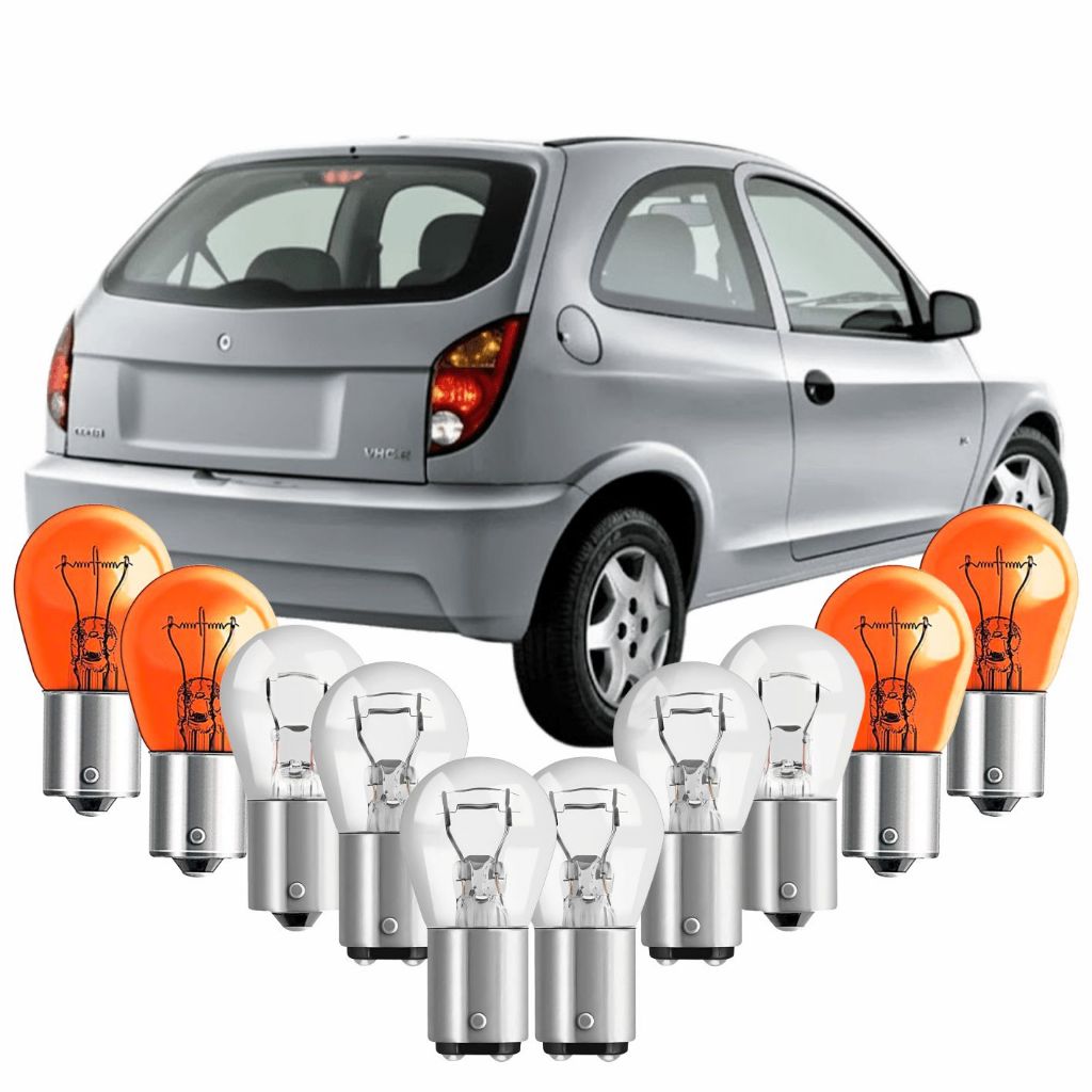 Kit 10 Lampadas Traseiras e Setas Para Chevrolet Celta - Iluminação Traseira Completa