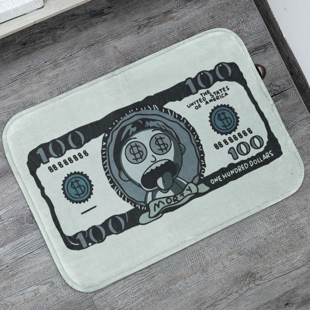 Tapete Porta de Entrada Decorativo 55x35cm Antiderrapante Morty Dollar