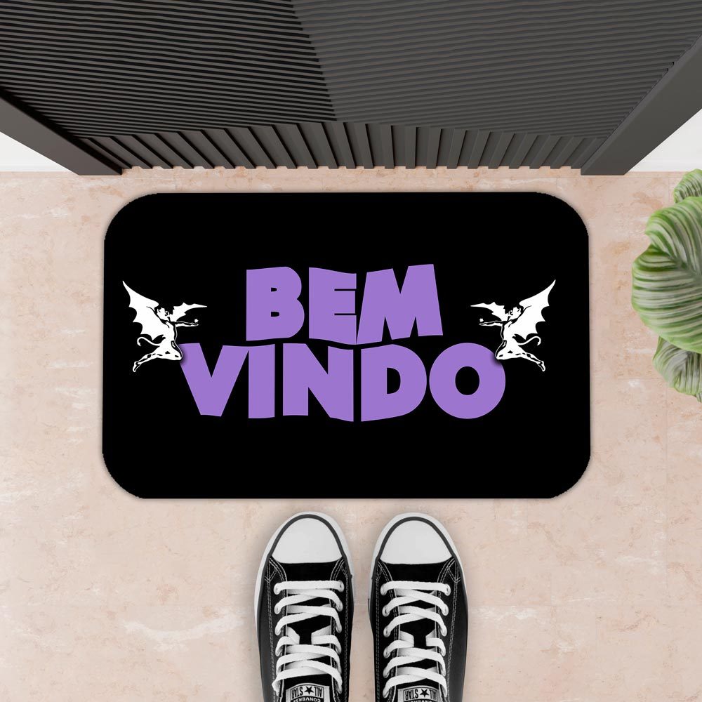 Tapete Decorativo Para Porta, entrada, Antiderrapante Bandas - 34X60  BEM-VINDO BLACK SABBATH