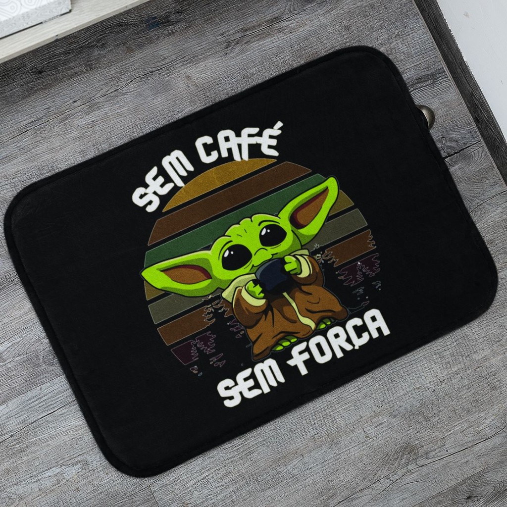 Tapete Porta de Entrada Decorativo 55x35cm Antiderrapante Sem Café Sem Força